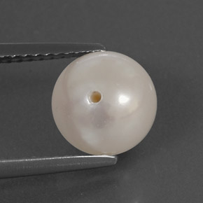 Perle blanc naturelle sphère / boule, 3,67 ct, opaque