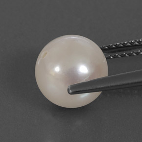 Perle blanc naturelle sphère / boule, 3,67 ct, opaque