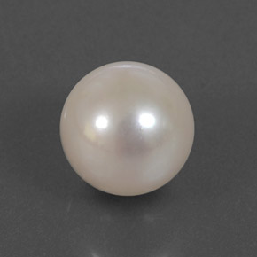Perle blanc naturelle sphère / boule, 3,67 ct, opaque