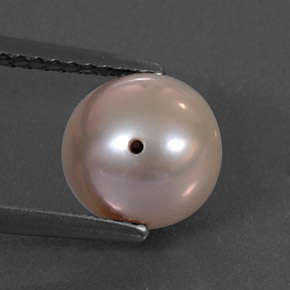 Perle rose naturelle sphère / boule, 3,36 ct, opaque