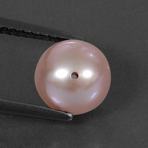 Perle rose naturelle sphère / boule, 2,99 ct, opaque