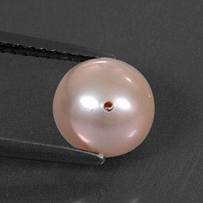 Perle rose naturelle sphère / boule, 2,69 ct, opaque
