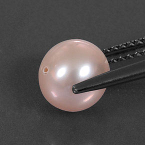 Perle rose naturelle sphère / boule, 2,69 ct, opaque