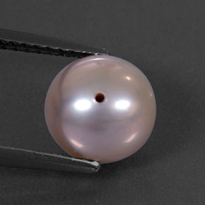 Perle rose naturelle sphère / boule, 3,40 ct, opaque