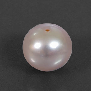 Perle rose naturelle sphère / boule, 3,36 ct, opaque