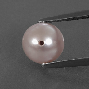 Perle rose naturelle sphère / boule, 2,43 ct, opaque