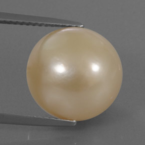 Perle jaune naturelle sphère / boule, 14,95 ct, opaque