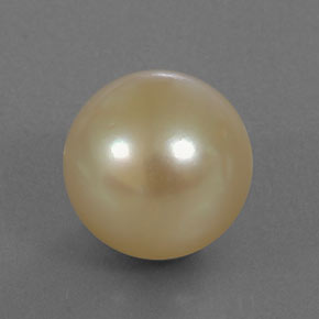 Perle jaune naturelle sphère / boule, 11,50 ct, opaque