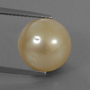 Perle jaune naturelle sphère / boule, 11,50 ct, opaque