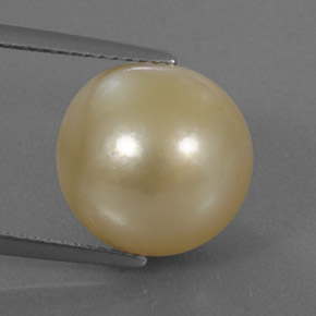 Perle jaune naturelle sphère / boule, 13,12 ct, opaque