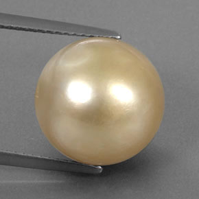 Perle jaune naturelle sphère / boule, 14,91 ct, opaque