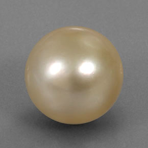 Perle jaune naturelle sphère / boule, 14,91 ct, opaque