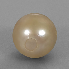 Perle jaune naturelle sphère / boule, 14,27 ct, opaque