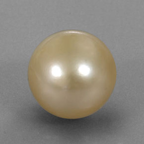 Perle jaune naturelle sphère / boule, 12,49 ct, opaque