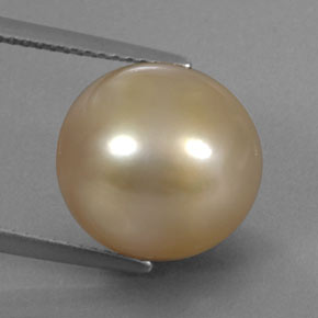Perle jaune naturelle sphère / boule, 13,23 ct, opaque