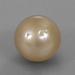 Perle jaune naturelle sphère / boule, 13,23 ct, opaque