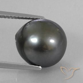 11.36ct Naturel Gris foncé perle, Fantaisie, Opaque, Photo A