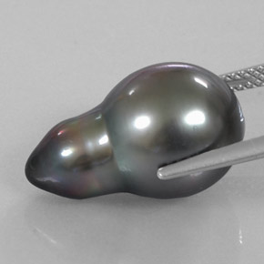 perle Argent naturelle En forme de poire, 15.12 ct, Opaque