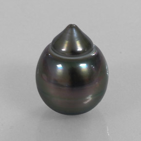 Perle gris naturelle forme fantaisie, 13,07 ct, opaque