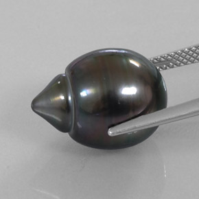 Perle gris naturelle forme fantaisie, 13,07 ct, opaque