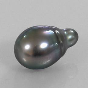 Perle gris naturelle forme fantaisie, 13,21 ct, opaque