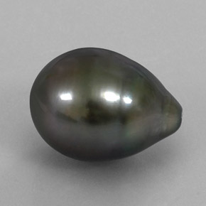 perle Argent naturelle En forme de poire, 13.74 ct, Opaque