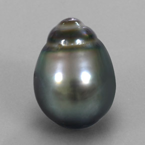 Perle gris naturelle forme fantaisie, 10,38 ct, opaque