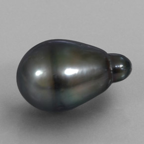 Perle gris naturelle en forme de poire, 13,94 ct, opaque
