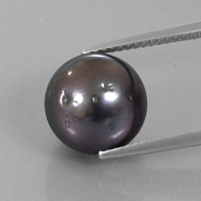 Perle gris naturelle sphère / boule, 9,20 ct, opaque