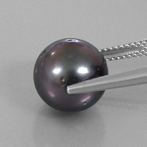 Perle gris naturelle sphère / boule, 9,20 ct, opaque