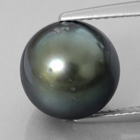 Perle argenté naturelle sphère / boule, 8,39 ct, opaque