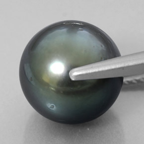 Perle argenté naturelle sphère / boule, 8,39 ct, opaque