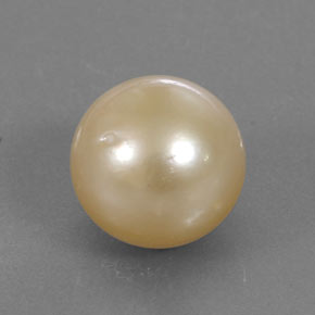Perle jaune naturelle sphère / boule, 12,37 ct, opaque
