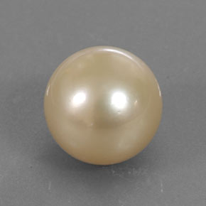Perle jaune naturelle sphère / boule, 13,84 ct, opaque