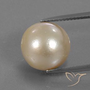 12.24ct Naturel Doré léger perle, Sphère / Boule, Opaque, Photo A
