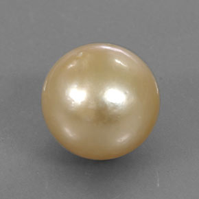 Perle jaune naturelle sphère / boule, 15,02 ct, opaque