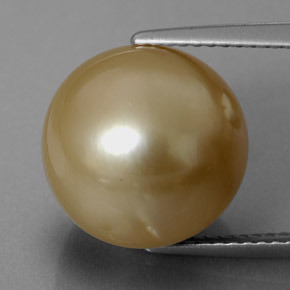 Perle jaune naturelle sphère / boule, 13,97 ct, opaque
