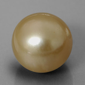 Perle jaune naturelle sphère / boule, 13,97 ct, opaque