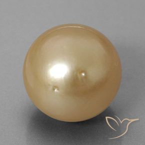 Perle doré naturelle sphère / boule, 12,60 ct, opaque