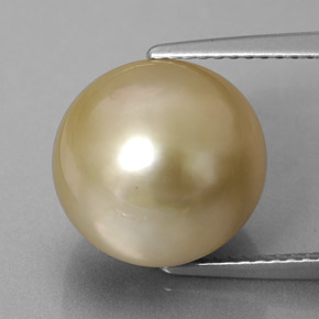 Perle jaune naturelle sphère / boule, 11,75 ct, opaque