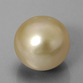 Perle jaune naturelle sphère / boule, 11,75 ct, opaque