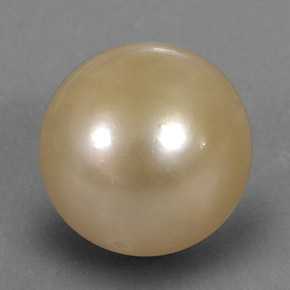 Perle jaune naturelle sphère / boule, 13,15 ct, opaque