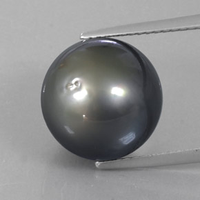 perle Gris foncé naturelle Sphère / Boule, 13.20 ct, Opaque
