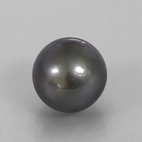 Perle gris naturelle sphère / boule, 12,75 ct, opaque