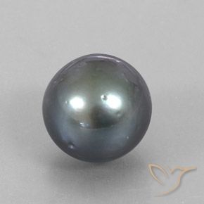 Perle gris naturelle sphère / boule, 12,49 ct, opaque
