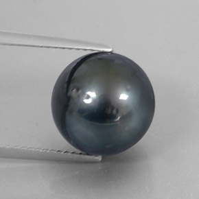 Perle gris naturelle sphère / boule, 12,65 ct, opaque