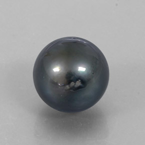 Perle gris naturelle sphère / boule, 12,65 ct, opaque