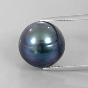 Perle gris naturelle sphère / boule, 12,49 ct, opaque