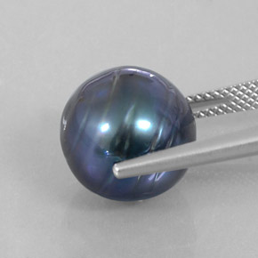 Perle gris naturelle sphère / boule, 12,49 ct, opaque