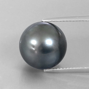 Perle gris naturelle sphère / boule, 13,50 ct, opaque